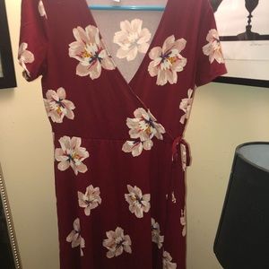 Red Dress with Flowers